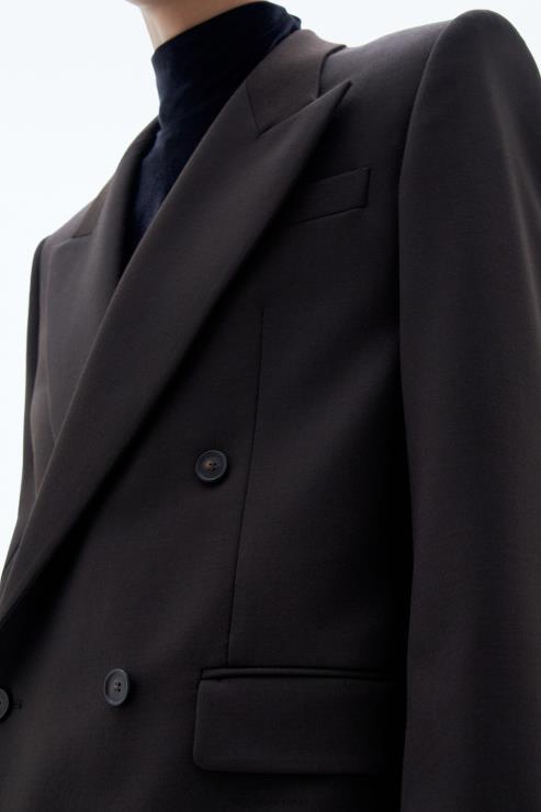 Men Filippa K Dark Chocolate Boxy Wool Blazer Apparel 66L84343