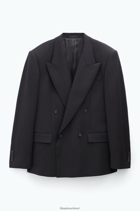 Men Filippa K Dark Chocolate Boxy Wool Blazer Apparel 66L84343