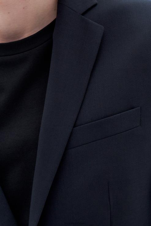 Men Filippa K Dark Navy Rick Wool Jacket Apparel 66L84350