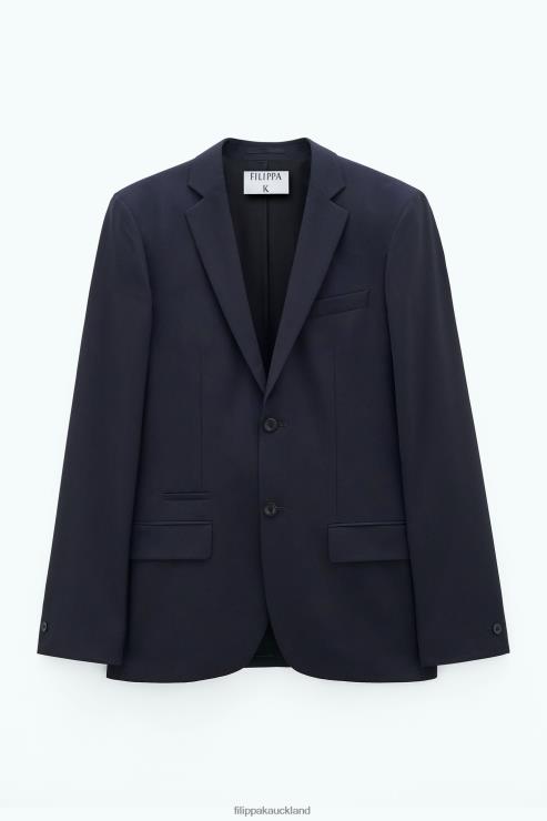 Men Filippa K Dark Navy Rick Wool Jacket Apparel 66L84350