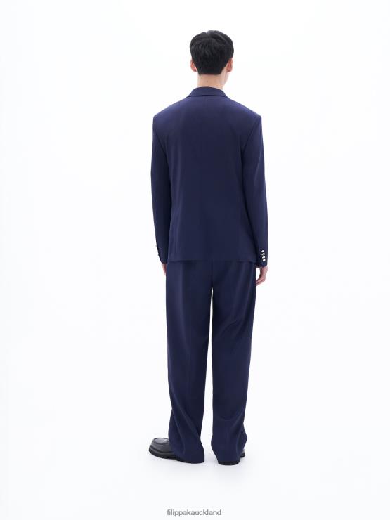 Men Filippa K French Navy Double Breasted Blazer Apparel 66L84352