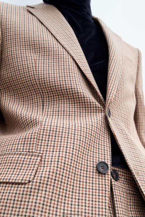 Men Filippa K Sand Beige/Brown Check Single Breasted Check Blazer Apparel 66L84351