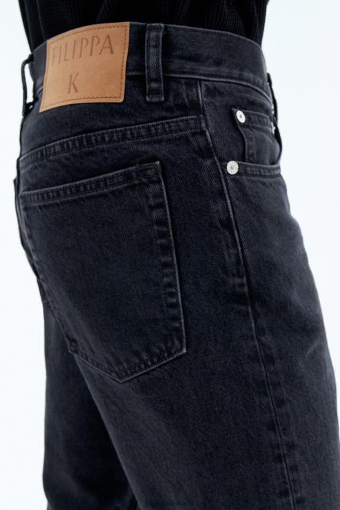 Men Filippa K Charcoal Black Classic Straight Jeans Apparel 66L84407