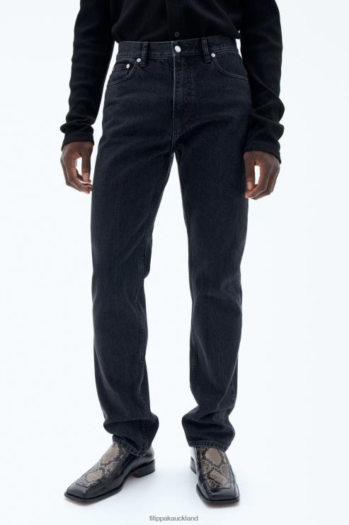 Men Filippa K Charcoal Black Classic Straight Jeans Apparel 66L84407