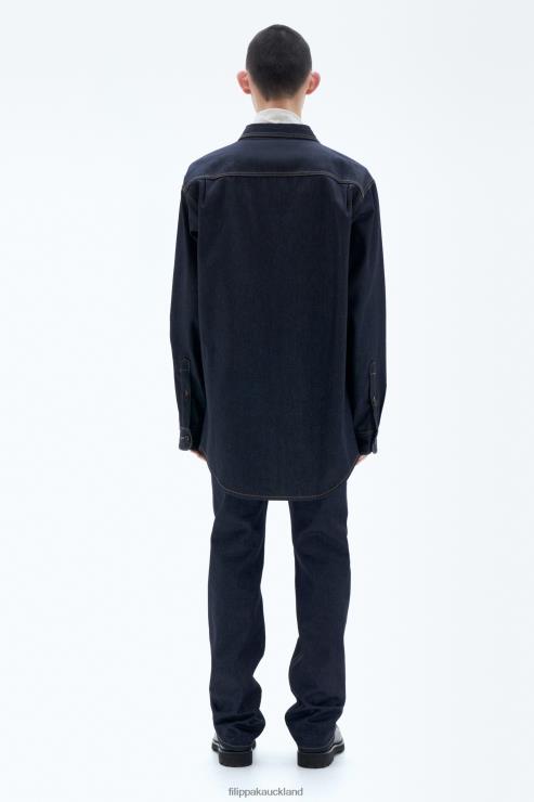 Men Filippa K Midnight Blue Oversize Denim Shirt Apparel 66L84397