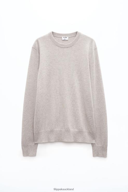 Men Filippa K Beige Melange Cotton Merino Sweater Apparel 66L84280