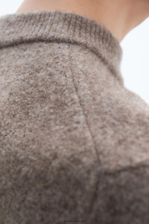 Men Filippa K Dark Taupe Melange Johannes Yak Sweater Apparel 66L84268
