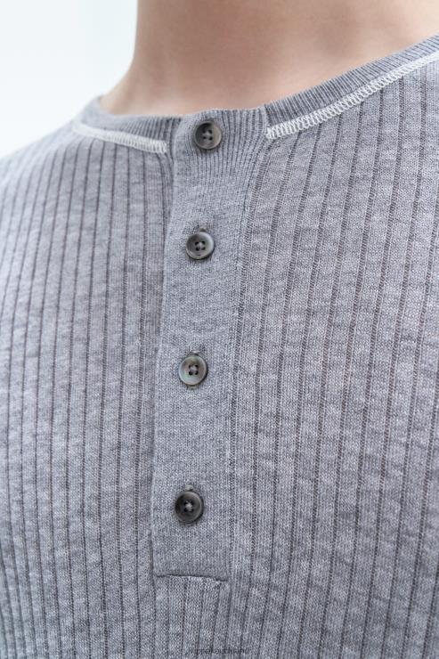 Men Filippa K Grey/White Light Rib Sweater Apparel 66L84276