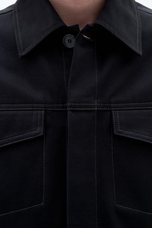 Men Filippa K Black Cotton Workwear Jacket Apparel 66L84262