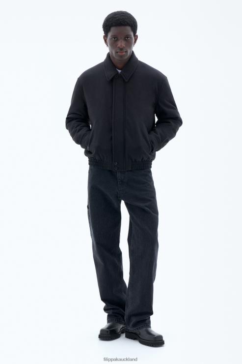 Men Filippa K Black Wool Bomber Jacket Apparel 66L84253