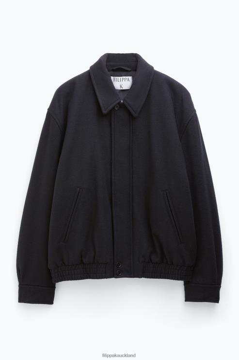 Men Filippa K Black Wool Bomber Jacket Apparel 66L84253