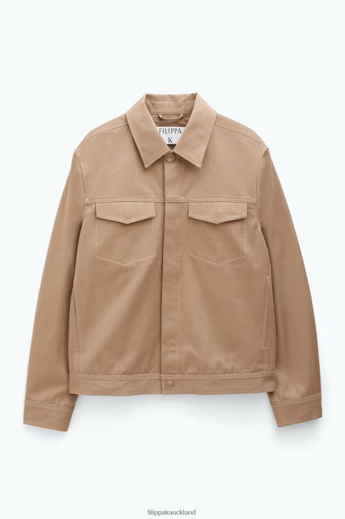 Men Filippa K Dark Khaki Cotton Workwear Jacket Apparel 66L84258