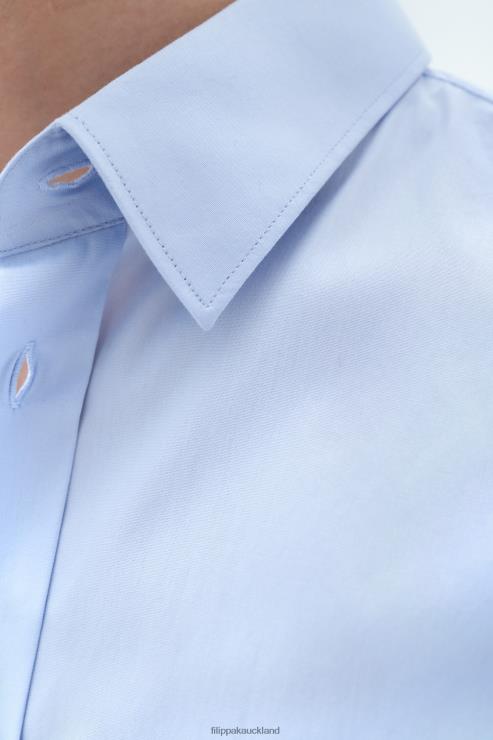 Men Filippa K Light Blue Paul Stretch Shirt Apparel 66L84390