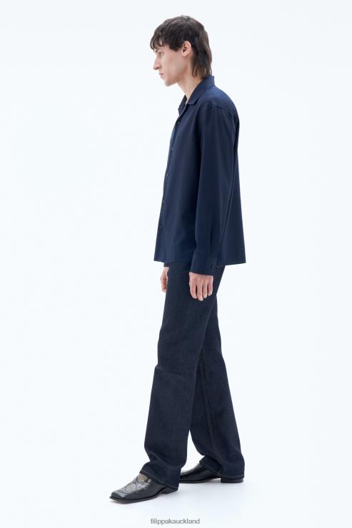 Men Filippa K Navy Resort Shirt Apparel 66L84380