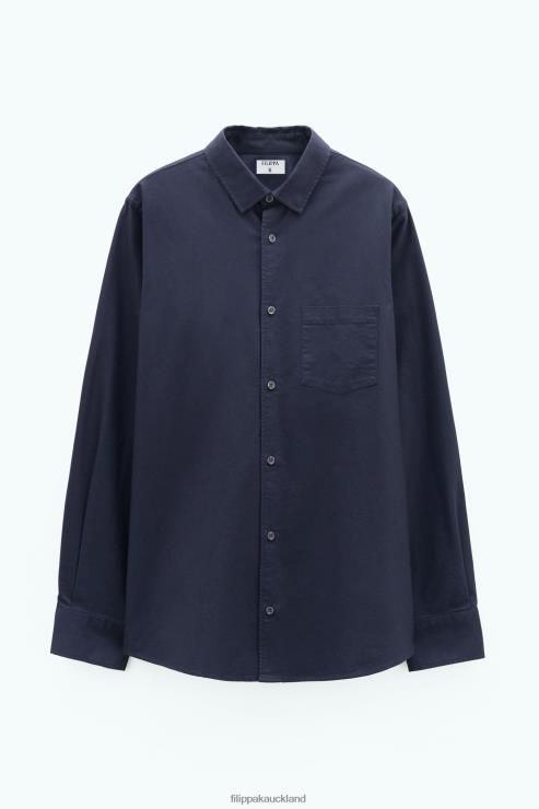 Men Filippa K Navy Tim Oxford Shirt Apparel 66L84388