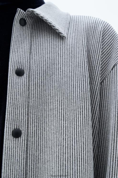 Men Filippa K Pearl Grey/Black Heavy Rib Cardigan Apparel 66L84312