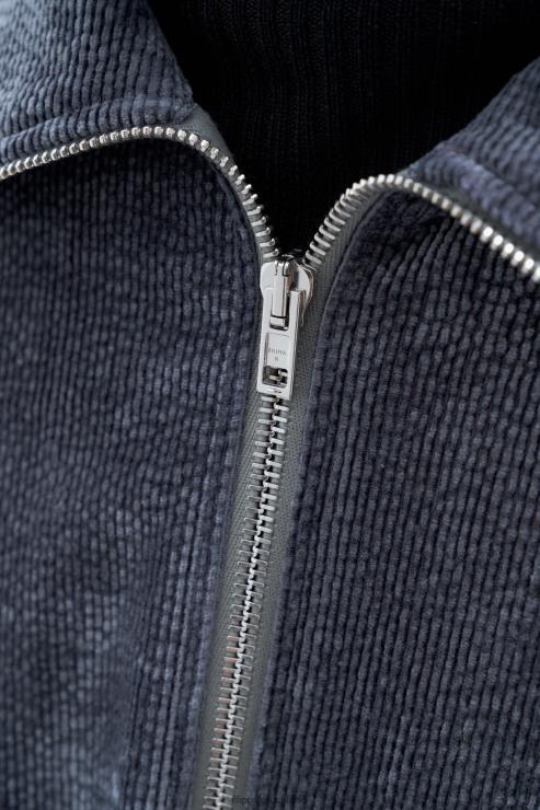 Men Filippa K Smoke green Crushed Corduroy Zip Shirt Apparel 66L84252