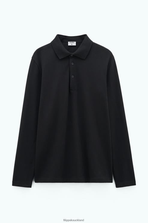 Men Filippa K Black Luke Stretch Polo Shirt Apparel 66L84334