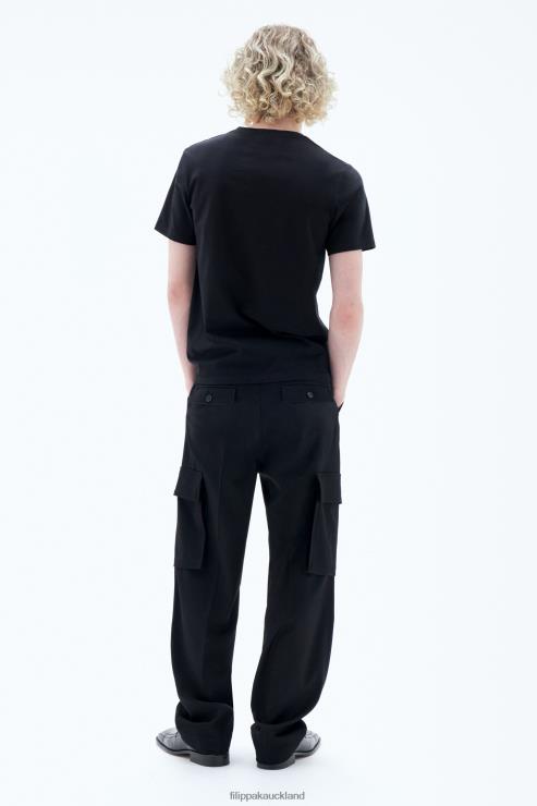 Men Filippa K Black Stretch V-Neck Tee Apparel 66L84329