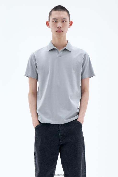 Men Filippa K Feather Grey Stretch Cotton Polo T-Shirt Apparel 66L84311