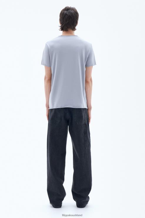 Men Filippa K Fog Blue Roll Neck Tee Apparel 66L84318
