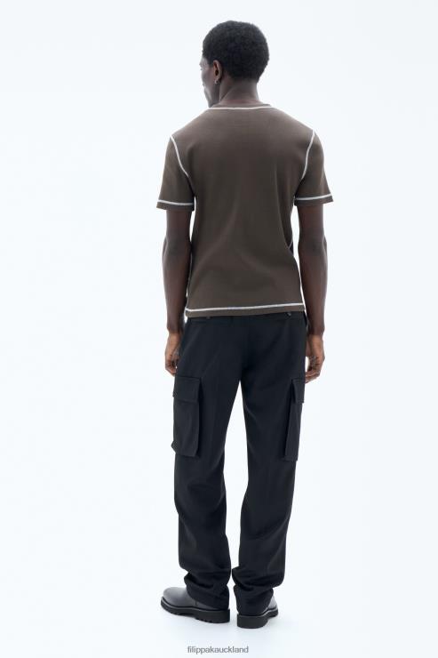 Men Filippa K Forest Green Cotton Rib Tee Apparel 66L84306