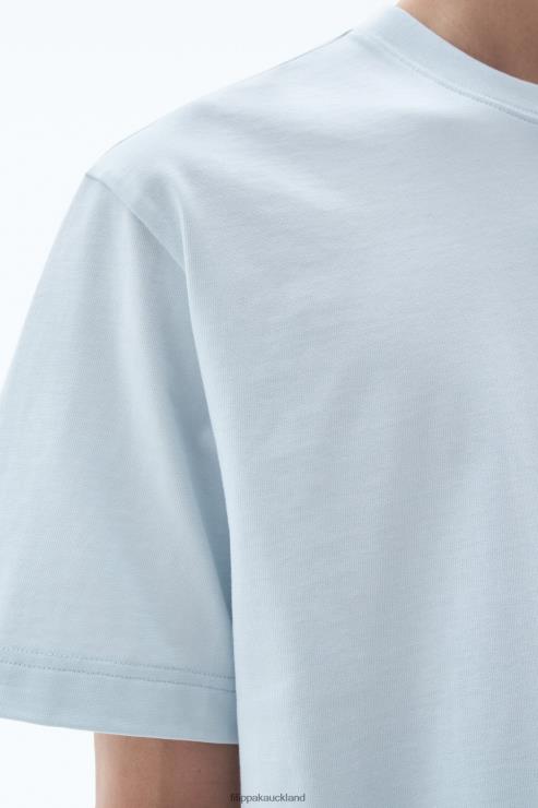Men Filippa K Ice Blue Heavy Crewneck Tee Apparel 66L84307