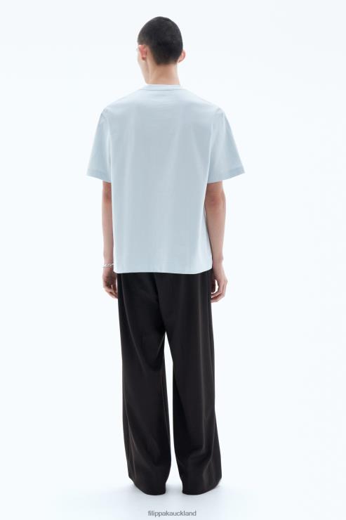 Men Filippa K Ice Blue Heavy Crewneck Tee Apparel 66L84307