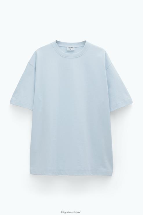 Men Filippa K Ice Blue Heavy Crewneck Tee Apparel 66L84307