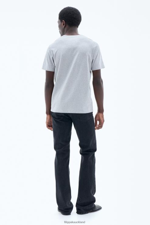 Men Filippa K Light Grey Melange Stretch Cotton Tee Apparel 66L84316