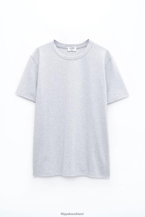 Men Filippa K Light Grey Melange Stretch Cotton Tee Apparel 66L84316