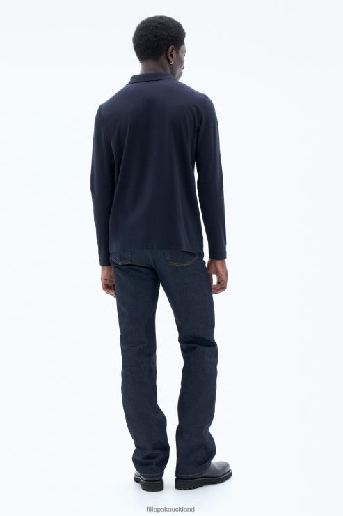 Men Filippa K Navy Luke Stretch Polo Shirt Apparel 66L84325