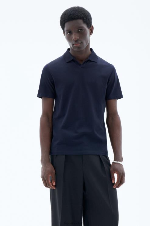 Men Filippa K Navy Stretch Cotton Polo T-Shirt Apparel 66L84323