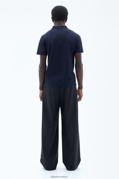 Men Filippa K Navy Stretch Cotton Polo T-Shirt Apparel 66L84323
