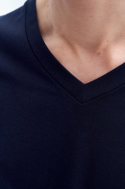Men Filippa K Navy Stretch V-Neck Tee Apparel 66L84332