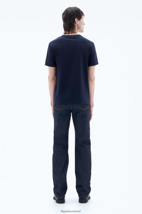Men Filippa K Navy Stretch V-Neck Tee Apparel 66L84332