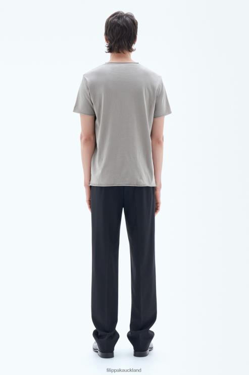 Men Filippa K Oyster Grey Roll Neck Tee Apparel 66L84313