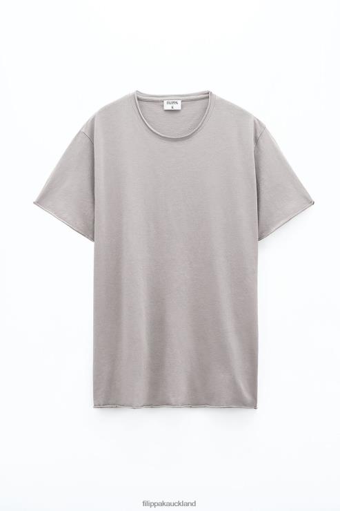 Men Filippa K Oyster Grey Roll Neck Tee Apparel 66L84313