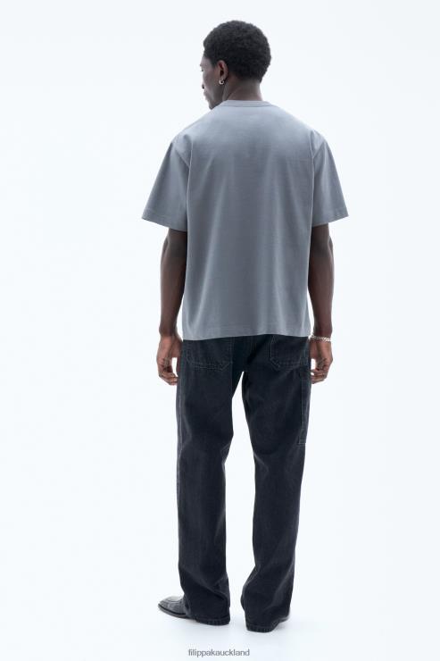 Men Filippa K Smoke green Heavy Crewneck Tee Apparel 66L84300
