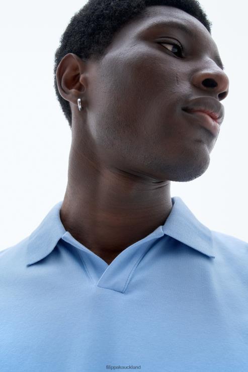 Men Filippa K Turquoise Stretch Cotton Polo T-Shirt Apparel 66L84319