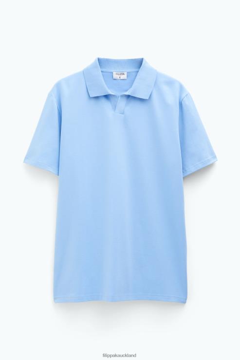 Men Filippa K Turquoise Stretch Cotton Polo T-Shirt Apparel 66L84319