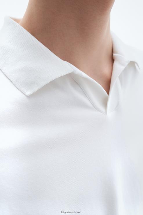 Men Filippa K White Stretch Cotton Polo T-Shirt Apparel 66L84314