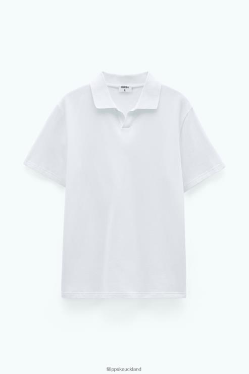 Men Filippa K White Stretch Cotton Polo T-Shirt Apparel 66L84314