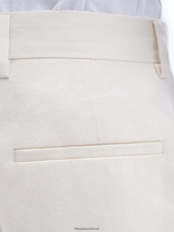 Men Filippa K Bone White Mateo Cotton Linen Trousers Apparel 66L84369