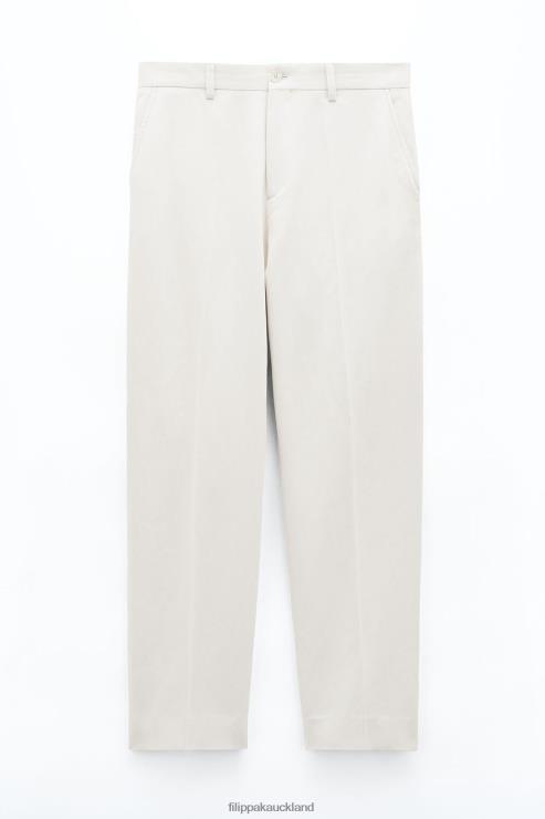 Men Filippa K Bone White Mateo Cotton Linen Trousers Apparel 66L84369