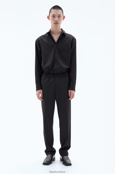 Men Filippa K Dark Brown Relaxed Wool Trousers Apparel 66L84358