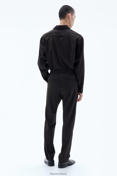 Men Filippa K Dark Brown Relaxed Wool Trousers Apparel 66L84358