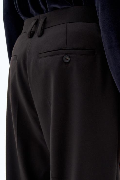 Men Filippa K Dark Chocolate Wide Wool Trousers Apparel 66L84357