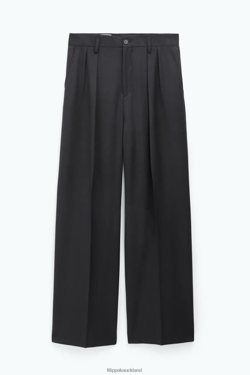 Men Filippa K Dark Chocolate Wide Wool Trousers Apparel 66L84357
