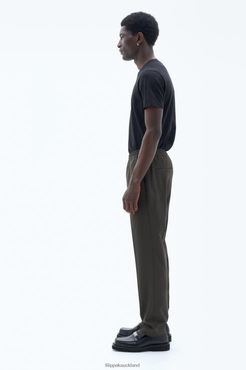 Men Filippa K Dark Forest Green Relaxed Wool Trousers Apparel 66L84371